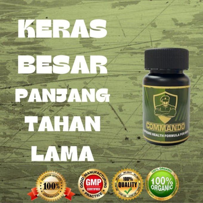 COMMANDO -PREMIUM  MALAYSIAN HERBAL MALE ENHANCER Penis  Size  CAPSULES: LOT 2 caps VERTE , exp 2026